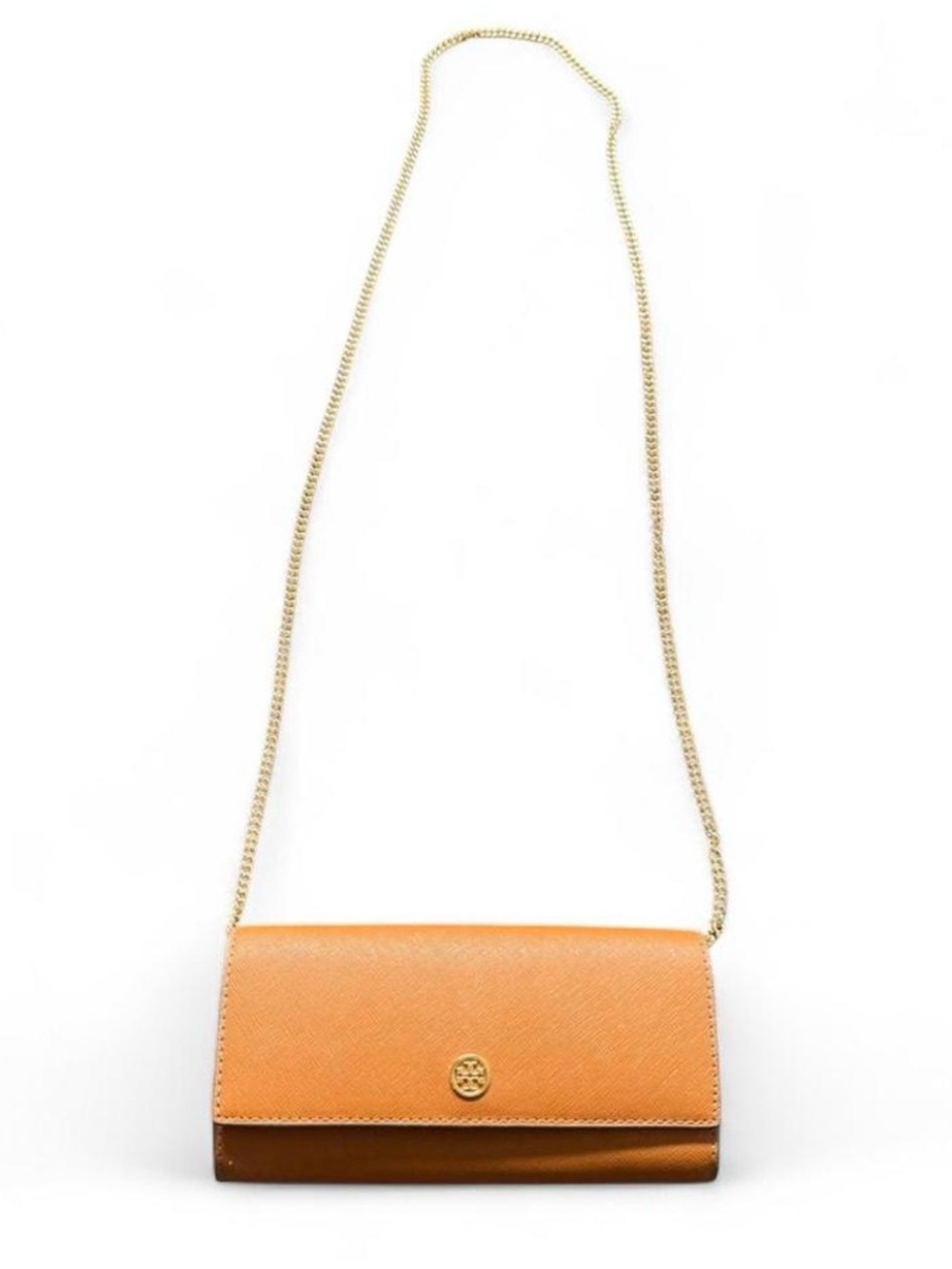 Tory Burch Tan Leather Crossbody with Gold Chain